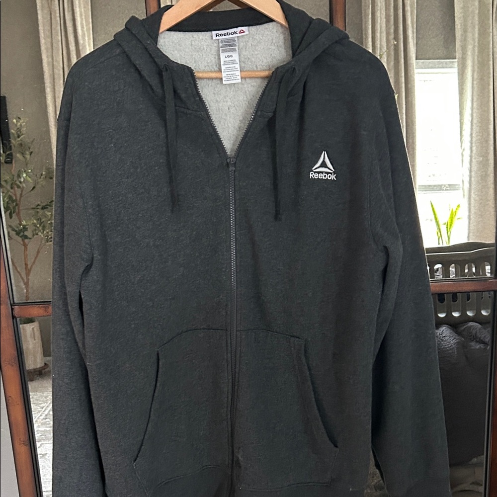 Reebok Men's Dark Gray Zip-Up Sweater